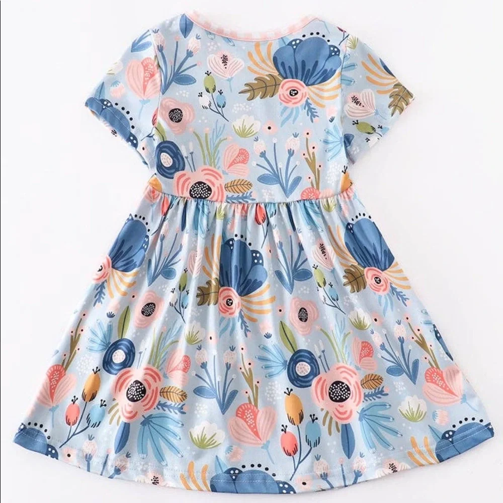 Blue Floral Dress - Picture 2 of 5